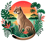 Tropical Cougar Precision Cut Decal